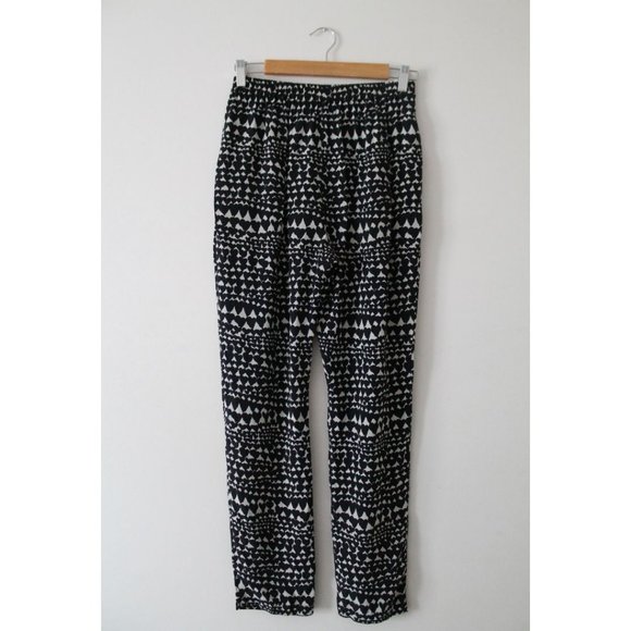 Stella McCartney Heart Print Silk Pants Black White Size 40 - Picture 3 of 13